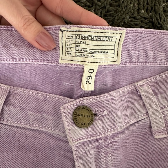 Current/Elliott The Boyfriend Short Low Rise Lavender Size 29 Like New - Picture 10 of 10
